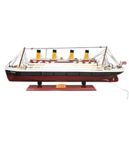 Titanik Led Işıklı Ahşap Model 80cm Titanic Gemi Koleksiyon (Çok Renkli)