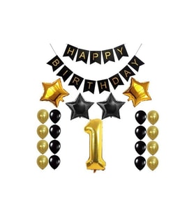 Çıtıpıtıstore Siyah Gold 1 Yaş Doğum Günü Seti