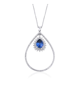 2.00 Karat Safir Pırlanta Kolye