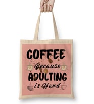 Funny Coffee Drinks Art Lover Gift Quote Bez Çanta Uzun Saplı
