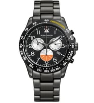 ROMANSON AM2028HMYEA37E SAFİR CAM SWİSS QUARTZ ÇELİK KASA ÇELİK KORDON KRONOMETRE TAKVİMLİ SİYAH RE