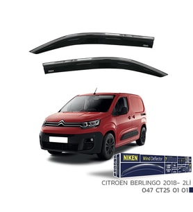 Niken Citroen Berlingo 2018- Kromlu Cam Rüzgarlığı 2 Lİ (Siyah)