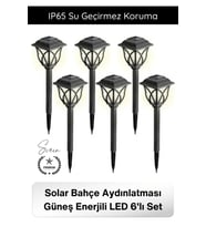 #BahçeAydınlatma Solar Bahçe Aydınlatması Güneş Enerjili LED 6'lı Set Su Geçirmez Dekoratif Gün Işığ