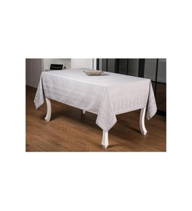 Ezgi Lüx Jakar Polycotton Kumaş Gri Masa Örtüsü 160x220 Cm - 1065 (Standart)