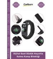 #Bileklik SOS Led Magnezyum Pusula Taktik Dijital Saat Düdük Hayatta Kalma Kamp Bilekliği