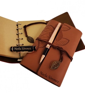 İsme Özel Not Defteri Ve Kalem Seti & Hediyelik Defter, Kalem ( İsim Baskılı Defter, ) Çizgisiz Defter