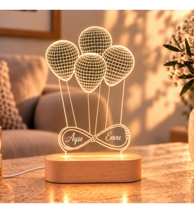 İsme Özel Sonsuzluk Balon Gece Lambası
