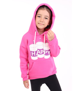 Toontoy Kız Çocuk Baskılı Sweatshirt (Fuşya)
