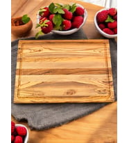F&S WoodArt Zeytin Ağacı Şef Tahtası 40 X 27,5 Cm Oluklu Özel tasarım, Et tahtası Zırh Tahtası - Sunumluk