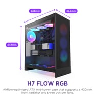 NZXT H7 FLOW 2024 CM-H72FB-R1 RGB Gaming EATX PC Kasası