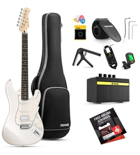 Donner DST-152 Full-Size ST Elektro Gitar Seti (Beyaz)
