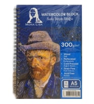 SÜDOR MN27-5 MONA LISA SPİRALLİ RESİM DEFTERİ - SULU BOYA BLOĞU A5 (14.8x21cm) 300gr. 15YP.