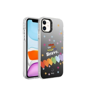 Apple iPhone 11 Uyumlu Kılıf Desenli Zore Silver Sert Kapak (Kırmızı)