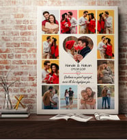 BK Gift Kişiye Özel Fotoğraflı Aşk Tablosu Tasarımlı Kanvas Tablo, Sevgiliye Hediye, Ev Hediyesi