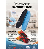 Voyager Memory Foam MFS Terleme Yapmayan Özel Dizayn Ortopedik Tabanlık Siyah
