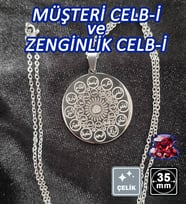 🙏Müşteri Celb-i Ve Zenginlik Celb-i (MÜŞTERİ ZENGİNLİK TILSIMI) Çelik Kolye 🎨 Gümüş Renk (04)
