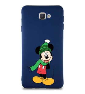 Samsung Galaxy J7 Prime 2 Soft Premier Kapak Mickey Mouse-G Tasarımlı Silikon Kılıf - Lacivert (Şeffaf)