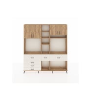 Arges Dolap 11 Raflı 6 Çekmeceli 4 Kapaklı 220x30x243 Çam-Çam/Aytaşı