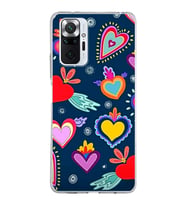 PrintiFy Xiaomi Redmi Note 10 Pro ile Uyumlu 1mm Slim Fit Retro Renkler 3 Baskılı Şeffaf  Kılıf