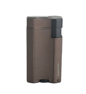 Quantoro Çift Torch Pürmüz Kahverengi Metal Puro Çakmağı