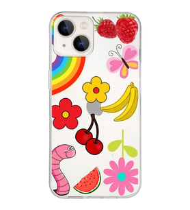 PrintiFy Apple  iPhone 13 ile Uyumlu 1mm Slim Fit Water Color 5 Baskılı Şeffaf  Kılıf