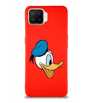 Oppo A73 Soft Premier Kapak Donald Duck-F Tasarımlı Silikon Kılıf - Kırmızı (Şeffaf)