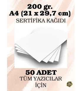 Lexroo 200 gr. A4 (21 x 29,7 cm) Sertifika Kağıdı, 50 Adet