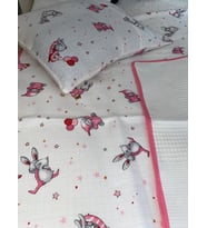 %100 Organik Bebek Ve Çocuk Pike Takımı (Pembe)
