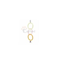 Eastland Akrilik Olimpik Kuş Halkası Papağan için 14 cm çapında 3 adet halkadan oluşan toplam uzunluğu 44 cm olan çanlı olimpik kuş halkası