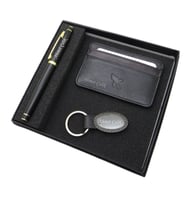 Signator D386 İsme Özel Set - Deri Kartlık + Anahtarlık  + Kalem Seti  İsme Özel Hediyelik Set (Karışık)