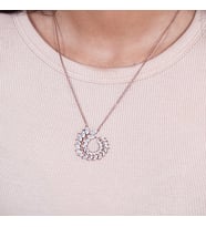 Masaliko Pırlanta Montürü Gümüş Kolye Sb207, 925 Ayar Kadın Gümüş Kolye (Rose)
