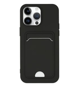 Pilelistore   iPhone 14 Pro Kılıf Kelvin Kartvizitli Silikon - Siyah