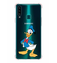 Samsung Galaxy  A20s  Köşe Korumalı Antişok Kapak Donald Duck Tasarımlı Şeffaf  Kılıf