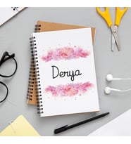 Çiçek Desenli İsimli Defter Kişiye Özel