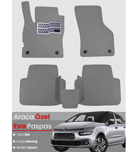 CİTROEN C4 PİCASSO (2013-2022) Uyumlu EVA Paspas Tam Set–Araca Özel,Su Geçirmez,Kolay Montaj