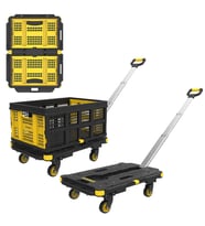STANLEY PC532B 137kg 62x45cm Dört Tekerli Çekme Kollu Yük ve Paket Taşıma Arabası + FT505 Çok Amaçlı Taşıma Sepeti