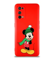 Realme 7 Pro Soft Premier Kapak Mickey Mouse-G Tasarımlı Silikon Kılıf - Kırmızı (Şeffaf)