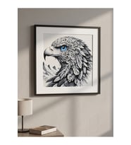 Kartal Temalı Hueforge 3D Dekoratif Duvar Tablosu - Eagle Hueforge