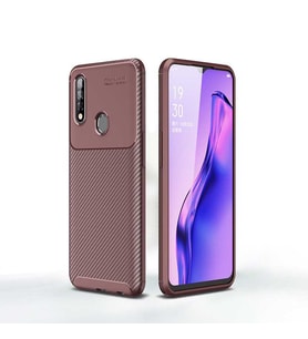 Oppo A31 Kılıf Esnek Soft Karbon Tasarım Legion Serisi (Kahverengi)