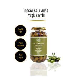 Doğal Salamura Kırma Yeşil Zeytin, Net 600 Gr