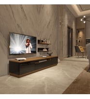 Decoraktiv Trio 4S Mdf Tv Ünitesi Tv Sehpası - Ceviz Siyah (Siyah - Ceviz)