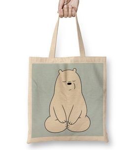 We Bare Bears Ice Bear Bez Çanta Uzun Saplı