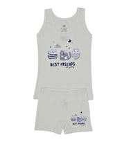 Kız Çocuk Best Baskılı Atlet Boxer Takım 8539 BGL-ST03483 (Ekru)