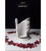 Doremcy Beyaz Dekoratif El Biblo Şişelik Şaraplık (Beyaz)