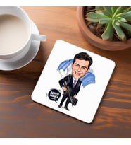 Kişiye Özel Süper Ajan Karikatürlü Bardak Altlığı