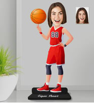 Kişiye Özel Basketbolcu Kadın Ahşap Biblo-1