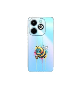 Infinix Hot 40i ile Uyumlu Splash Arı Tasarımlı Şeffaf Silikon Kılıf