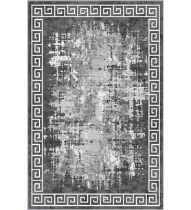 Eliana Home Baskılı, Yıkanabilir Kaymaz Taban Salon Halısı LNA0558 100x150 cm (Gri)