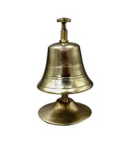 Danışma Zili N1 Pirinç Döküm Dekoratif Masa Üstü 620Gr Resepsiyon Çanı Otel Durum Çağrı Çanı (Sarı)