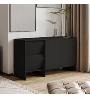 Laris 130 cm Modern Konsol – 4 Kapaklı, Yüksek Ayaklı, Minimalist Tasarım (Siyah)